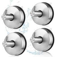 1 x RAW Customer Returns lalago 4 pieces suction cup hooks 304 stainless steel suction hooks suction buttons suction cups for windows, waterproof suction cup hooks suction holder, towel hooks bathrobe hooks without drilling,, silver - RRP €25.56