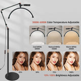 1 x RAW Customer Returns DESGNT eyelash LED floor light, floor lamp for eyelash extension, eyelash lamp with telephone stand, rotatable 360 half-moon beauty lights floor lamp, 3000K-6000K, for tattoo artists and beauticians. - RRP €141.62