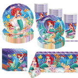 1 x RAW Customer Returns Antsparty Mermaid Party Tableware Set, 81pcs Children s Birthday Cutlery Set with Mermaid Plates, Cups, Napkins Tablecloth, Mermaid Party Set for Girls Birthday 20 Guests  - RRP €20.4