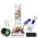 1 x Brand New REANICE Bong Glass Set 14.5mm Bowl High 20cm Mini Beaker Bongs Luminous Bubbler Pipe - -  - RRP €37.3