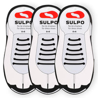 1 x RAW Customer Returns SULPO 3 pairs of shoelaces for lace-up shoes - no ties - elastic silicone shoelaces - for leather shoes, tuxedo shoes - shoelace replacement, loopless shoelaces - RRP €14.98