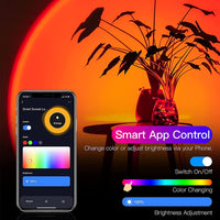 1 x RAW Customer Returns GreatPro Smart Sunset Light, WiFi Sunset Lamp 16million Color Compatible with Alexa Google Timer 180 Sunset Projection Lamp for Photography, Selfie, Living Room Decoration, APP Control - RRP €30.24