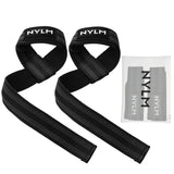 4 x Brand New NYLM lifting aids strength training - padded lifting straps for fitness and professional bodybuilding - more grip strength without annoying cutting, black gray - RRP €144.0