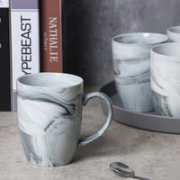 1 x RAW Customer Returns Unique Coffee Mugs Smilatte M067 Marble Ceramic Mug for Home Office Microwave Safe Set of 4 Gray - RRP €25.99