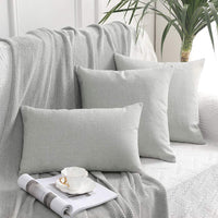 1 x RAW Customer Returns MIULEE cushion covers, cushion cover, decorative cushion, linen look, decorative cushion cover, sofa cushion, couch cushion, decorative cross with hidden zip for sofa, bedroom, set of 2, 40 x 60 cm, grey-white - RRP €20.16