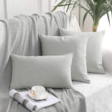 1 x RAW Customer Returns MIULEE cushion covers, cushion cover, decorative cushion, linen look, decorative cushion cover, sofa cushion, couch cushion, decorative cross with hidden zip for sofa, bedroom, set of 2, 40 x 60 cm, grey-white - RRP €20.16