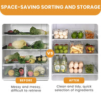 1 x RAW Customer Returns Bugucat Refrigerator Organizer Set of 6, High Quality Pantry Kitchen Organizer Fridge Organizer Transparent, Storage Box Refrigerator Boxes for Cabinets Freezer Pantry - RRP €20.56