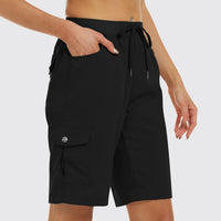 1 x RAW Customer Returns JINSHI Women s Shorts Cargo Shorts Summer Short Pants Lightweight Sports Work High Waist Hiking Bermuda with Multiple Pockets Black EU M - RRP €30.24