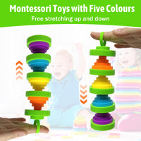 2 x Brand New Child Montessori Toy Stretchy Stacking Toy Relieves Stress and Anxiety Fidget Toy Travel Sensory Learning Educational Birthday Party Children s Day Gift for Children Adults - RRP €13.88