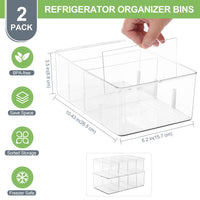 1 x RAW Customer Returns HNNJCK Set of 2 storage boxes organizer kitchen, refrigerator organizer drawers with 8 compartments, storage organization system for kitchen tea spice pantry tea bag apothecary cabinet kitchen cabinet - RRP €19.15