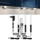 1 x RAW Customer Returns DILUMEN mains-powered LED cabinet lighting set, dimmable LED cabinet lights with 3 linkable rods, 230V AC, 3pcs 2.5w, 3 300lm, touch control under-cabinet lights for kitchen, shelf, cold white 6000K - RRP €22.18