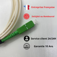 1 x RAW Customer Returns VALARDE Orange Optical Fiber Cable Extension Cable SFR Bouygues Free - Single-mode SC-APC to SC-APC jumper - Shielded and Kevlar-reinforced connector - Very low loss - 1 free fiber connector 3.5 m  - RRP €6.98