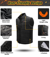 1 x RAW Customer Returns BIBURY Electric Heated Vest for Men and Women - USB Lightweight Vest with Double Independent Temperature Control for Motorcycle, Hunting, Fishing, Cycling, Gift Battery Not Included  - RRP €35.22