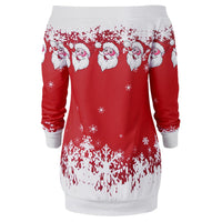 1 x RAW Customer Returns CHARMMA Women s Christmas Pullover Long Sleeve Shirt Santa Claus and Snow Print Sweatshirt Dark Red, XL  - RRP €39.99