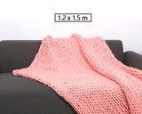 1 x RAW Customer Returns MaitianGuyou Chunky Knitted Blanket Giant Soft Thick Chenille Handmade Blanket for Bed Sofa Soft Yoga Blanket 120x150cm Acrylic, Pink  - RRP €22.8