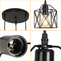 1 x RAW Customer Returns Comely pendant light dining table hanging lamp vintage industrial, 3-bulb black hanging light metal with E27 socket, max. 40W, adjustable pendant light for dining room, living room, bedroom - RRP €45.98