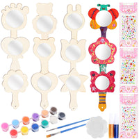 1 x Brand New Wooden mirror crafts for children, 12 pieces wooden mirror crafts for children s birthdays, unfinished hand mirrors, mini wooden princess mirrors, unfinished hand mirrors for DIY children s painting decoration - RRP €9.06