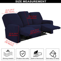 1 x RAW Customer Returns TIANSHU 3 Seater Recliner Cover, Stretch Recliner Covers, Relax Armchair Cover Protector, Sofa Cover, Washable and Elastic Sofa Covers for Furniture Dark Blue  - RRP €79.99