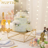 1 x RAW Customer Returns NUPTIO cake stand cupcake stand cake stand 31cm cake stand wedding cake stand gold pedestal metal square cake stand display base party wedding decoration Christmas birthday - RRP €30.53