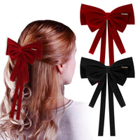 9 x Brand New WLLHYF 2 Pieces Hair Bows Large Hair Clip Girls Bow Hair Clips Metal Clips for Ladies Women Party Christmas Black Red - RRP €162.0