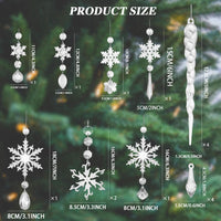 1 x RAW Customer Returns Christmas tree decorations - acrylic icicle snowflake ice drops pendants - 16 pieces Christmas tree decorations snowflakes - Christmas tree decorations - Christmas tree crystal decorations - RRP €15.99