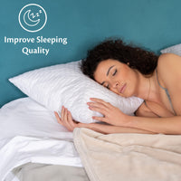 1 x RAW Customer Returns Flowen Double and Single Bed Pillow Pillow for Sleeping with Memory Foam Flake Padding Neck and Shoulder Support for Neck Pain Hypoallergenic Breathable Polyester Pillowcase - RRP €17.7