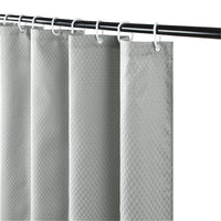 1 x RAW Customer Returns Furlinic shower curtain extra long 180x240 in grey, heavy bath curtain made of waffle fabric for bathtub bathroom, waterproof, washable, anti-mold with 12 shower curtain rings. - RRP €30.24