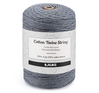 1 x RAW Customer Returns Macrame Yarn 3mm Grey, 300m Natural Cotton Yarn Macrame Cord for Macrame Wall Hangings, Tapestries, Hanging Baskets, Cotton Yarn Recyclable for DIY Crafts Knitting Plant Hanger Boho Decoration - RRP €15.65