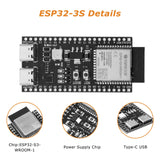 1 x RAW Customer Returns ESP32-S3 ESP32-S3-DevKitC-1 XTVTX 2pcs ESP32 WROOM-1-N16R8 Development Boards 16M External Flash Expansion 8M PSRAM with WiFi, Bluetooth 5.0 for Arduino - RRP €24.26