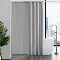 1 x RAW Customer Returns Furlinic shower curtain for bathtub and shower in bathroom, textile bath curtain anti-mold made of fabric, washable, waterproof, gray with 12 rings 180x210cm. - RRP €16.93