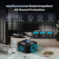 1 x RAW Customer Returns Ultrasonic Mouse and Rats 360 , Device Ultrasonic Mouse With Strobe Lights and PIR, Ultrasonic Mouse Repellent Mice for Rodents, Mice, Squirrels, Spiders, Roach - RRP €42.99