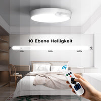 1 x RAW Customer Returns LED battery ceiling light with motion detector, ceiling lamp battery-operated indoor with remote control, night light 260LM 6500K adjustable brightness for closet hallway bathroom basement cupboard stairs 19cm - RRP €23.27