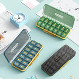 1 x RAW Customer Returns ROWNYEON Pill Box 7 Days Morning Lunch Evening Portable Pill Box 7 Days Medicine Box 7 Days 2 Compartments Large Pill Box for Medicines, Vitamins, Fish Oil, Dietary Supplements Blue  - RRP €19.86