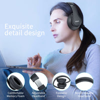 1 x RAW Customer Returns Uliptz Wireless Headphones, 65 Hours Playtime, Over Ear, Wireless, HiFi Stereo with Microphone, Bluetooth 5.3 Headphones for Travel Office Phone PC Black  - RRP €23.59