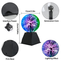 1 x RAW Customer Returns Riserva Magic Plasma Ball 15CM, Sound and Touch Sensitive Plasma Ball Light, Flash Sphere Plasma Lamp, for Decorations, Christmas Gifts, Children s Night Light, Tri-Color Light - RRP €36.98