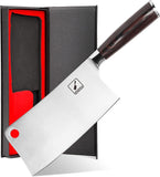 1 x RAW Customer Returns imarku cleaver knife, 18 cm sharp Chinese chef s knife, high-quality high-carbon stainless steel cleaver, cleaver knife, cleaver with ergonomic pakka wood handle Father s Day gift - RRP €39.99