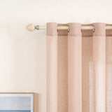 1 x RAW Customer Returns MIULEE Set of 2 Voile Curtains Sheer Linen Curtain with Eyelets Transparent Linen Look Curtain Eyelet Curtain Living Room Window Curtain Translucent Decorative Curtain Bedroom 140 x 225 cm W x H Peach - RRP €30.59