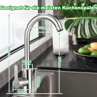 1 x RAW Customer Returns Kitchen faucet, mixer tap for kitchen sink with hoses, 360 rotatable single-lever kitchen faucet, high-pressure kitchen faucet with G3 8 connections - RRP €19.67