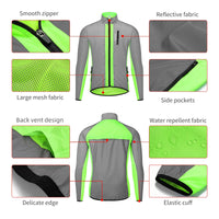 1 x RAW Customer Returns WOSAWE Men s Lightweight and Breathable High Visibility Reflective Jacket Suitable for Running, Jogging, Cycling Outdoor Sports Green XL  - RRP €44.99