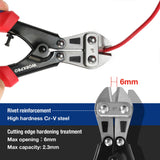 1 x RAW Customer Returns WORKPRO bolt cutters 210mm, up to 2.3mm, CR-MO rubber handle, mini side cutters with lock - RRP €10.07