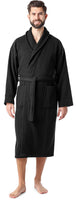 1 x RAW Customer Returns Ladeheid men s terry cloth bathrobe made of 100 cotton waffle piqu LA40-226 black D16 , XL  - RRP €49.99