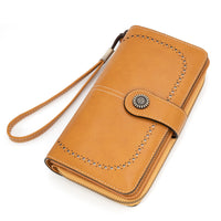 1 x Brand New Ruyosn Large Ladies Wallet Many Compartments Wallet with RFID Blocker, PU Wallet with Card Holder Synthetic Leather Wallet with Coin Pocket, Light Brown - RRP €30.0