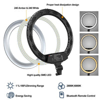 1 x RAW Customer Returns WISAMIC 18 inch LED Ring Light with Stand Phone Holder, Touch and Remote Control, Bi-Color Dimmable 2800K-6000K for Selfie, Makeup, Camera, Cell Phone, YouTube, Video, Photography, Lighting  - RRP €80.66