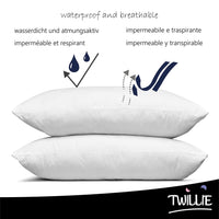 1 x RAW Customer Returns Twillie set of 2 waterproof pillowcases - for pillows 50 x 70 - Oeko Tex certified. - Made in Europe - Pillowcase Jersey Micro Breathable - Ultra thin and ultra soft - Zipper - RRP €19.73