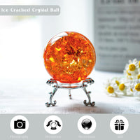 1 x RAW Customer Returns 60mm Amber Ice Broken Ball Crystal Ball Fengshui Paperweight Glass Ball for Home Aquarium Accessories Rockery Decor - RRP €11.09