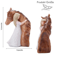 1 x RAW Customer Returns Angel Figurine - Horses, Guardian Angel Figurine for Friendship, Sculpted, Hand Painted Girl Hugging Horse Figurines, Horse Lover Gifts, Cowgirl Gifts, Horse Loss Memorial Gifts - RRP €24.99