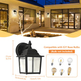 1 x RAW Customer Returns Comely Outdoor Wall Lantern, Waterproof Wall Light, Front Door Outdoor Wall Light with Clear Glass Shade, E27 Socket Porch Lights for Entrance, Black, 22x12cm without bulb  - RRP €30.14