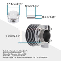 1 x RAW Customer Returns GOOFIT 57.4mm Cylinder Engine Cylinder Head Kit Gy6 4 Stroke 125cc 150cc 157qmj 152qmi Big Bore Overhaul Kit Suitable Replacement for Kart Chinese Motorcycle Scooter - RRP €68.54