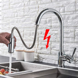 1 x RAW Customer Returns Onyzpily Chrome Low Pressure Faucet Kitchen Sink Faucet Kitchen Faucet with Shower Extendable - RRP €48.41