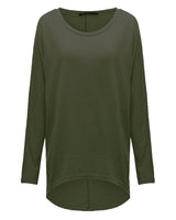 1 x RAW Customer Returns ZANZEA Women s Loose Asymmetrical Jumper Sweatshirt Pullover Blouse Tops Oversize Tops Army Green M - RRP €36.29